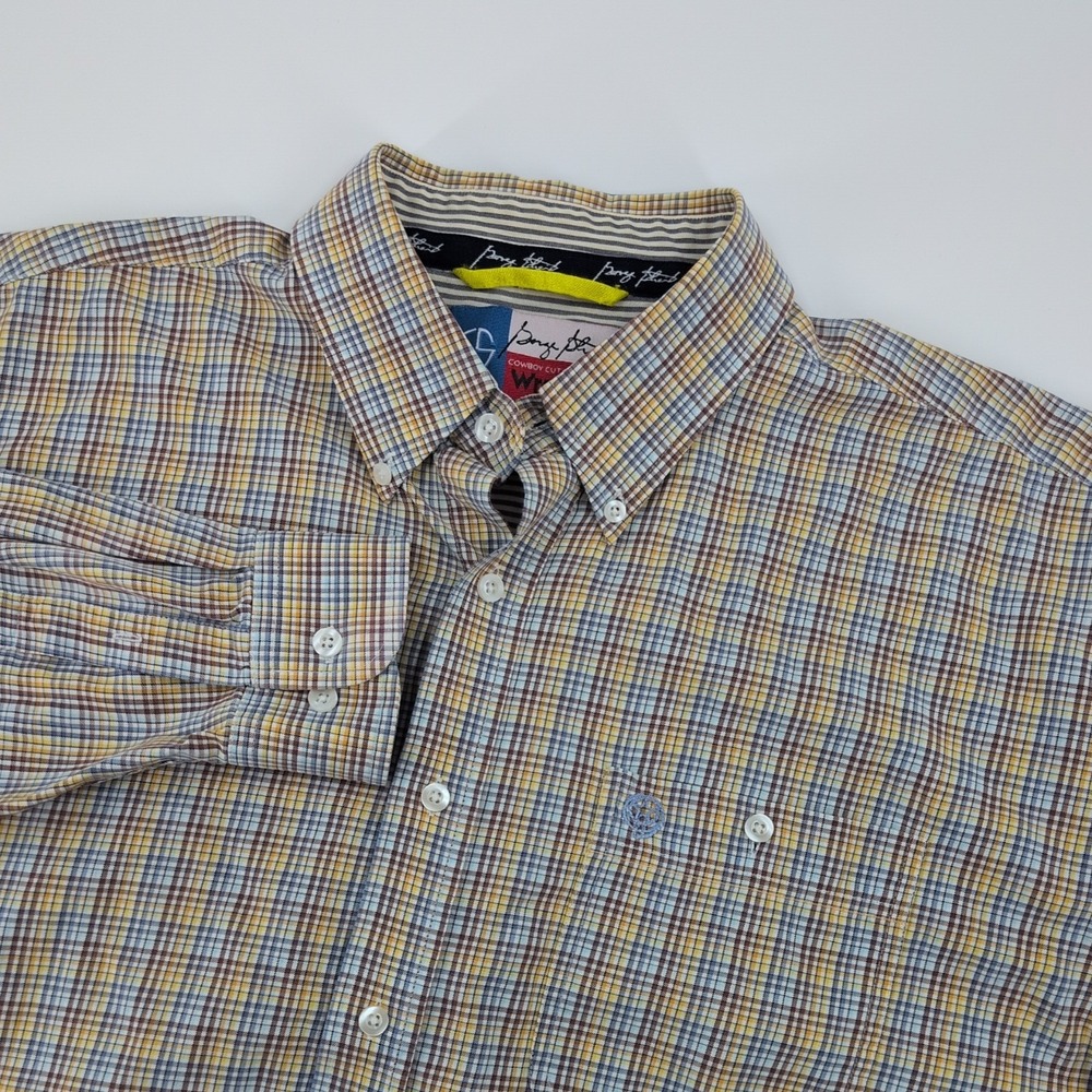 Wrangler George Strait Cowboy Cut Plaid Button Down Shirt Men Sz XL Long Sleeve